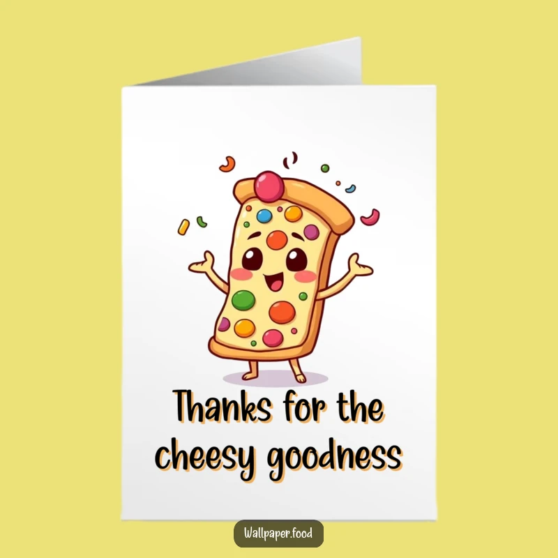 Free Printable Thank You Card: Funny Pizza Juggler for Your Delicious Gratitude