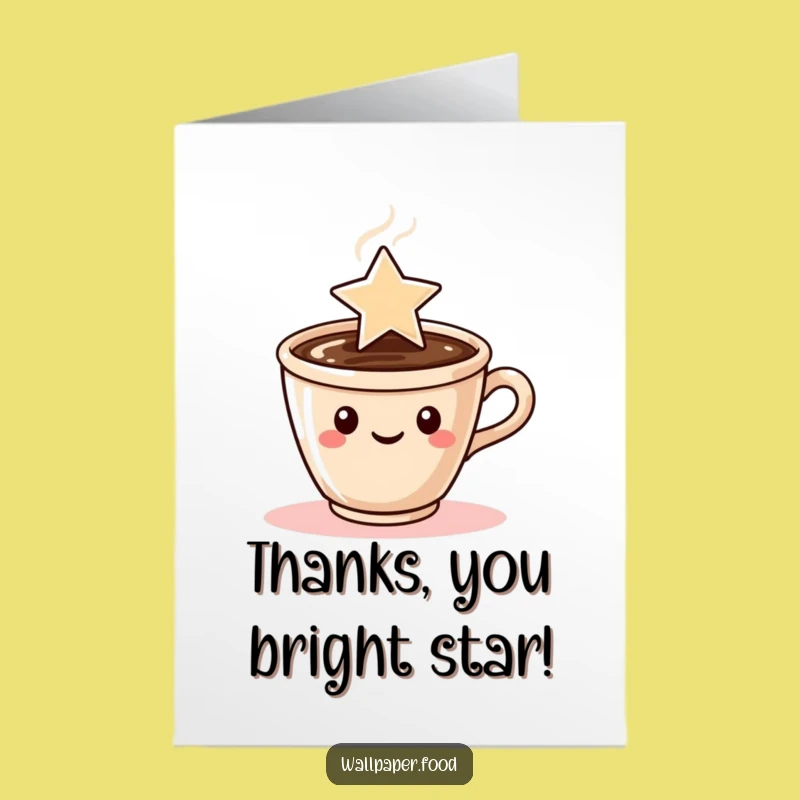 Free Printable Thank You Card: Star Steam Coffee Cup Gratitude