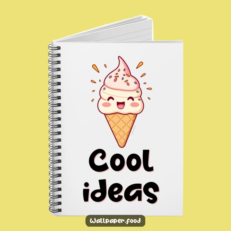 Funny Ice Cream Notebook, Jot Down Sweet Ideas, Sprinkle Journal