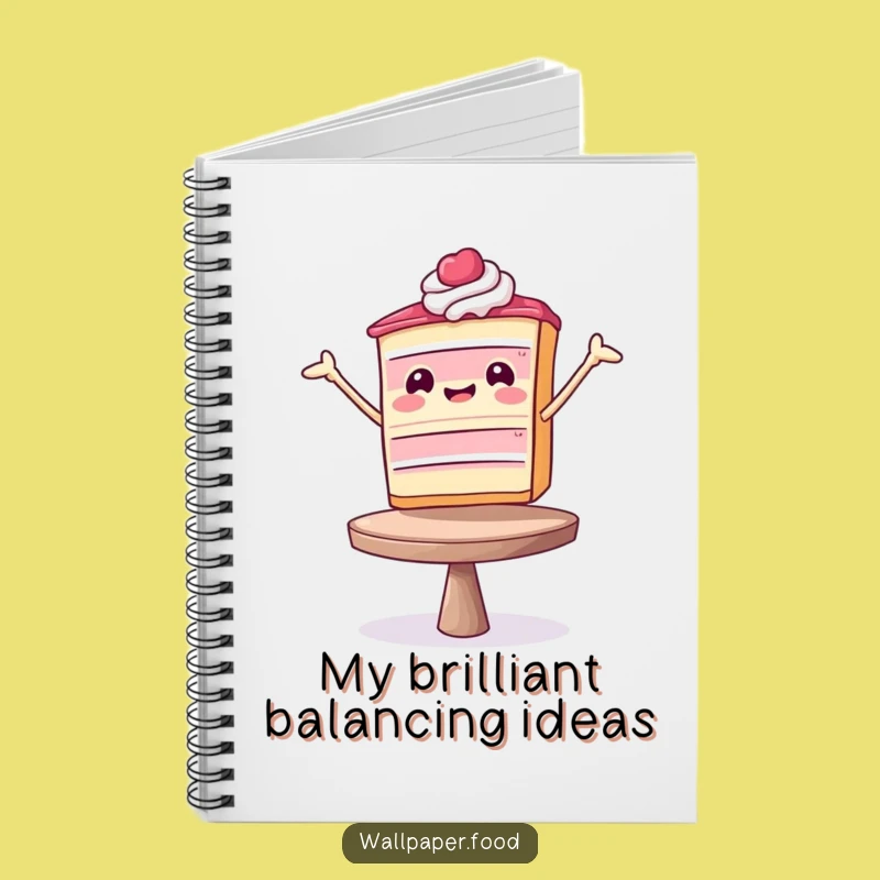 Funny Balancing Cake Slice Notebook - Hilarious Dessert Journal for Creative Ideas & Notes