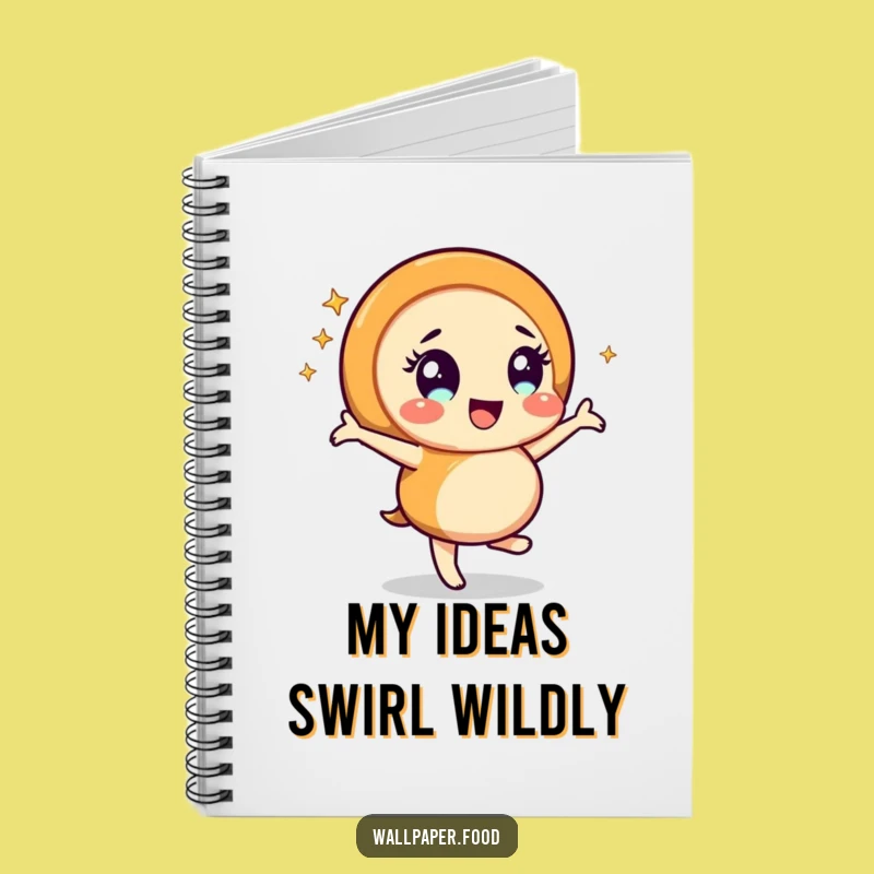 Funny Caramel Swirl Dancing Notebook: Cheerful Character Sparkle Journal, Perfect Funny Gift