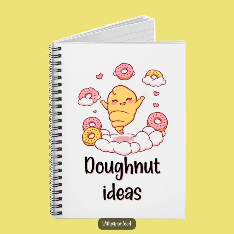 Funny Croissant Sketchbook - Giggling Pastry Character Donut Cloud Journal!