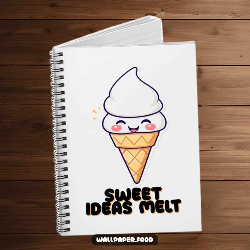 Funny Ice Cream Cone Notebook: Happy character radiating pure delight, perfect for jotting down sweet ideas.