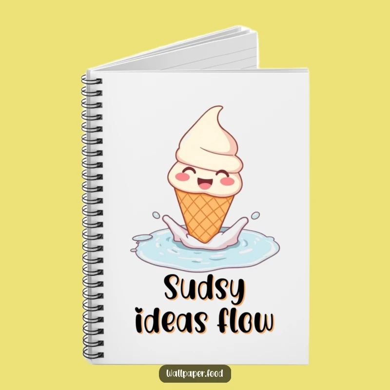 Funny Ice Cream Cone Puddle Splash Notebook: Jot Down Sweet Ideas