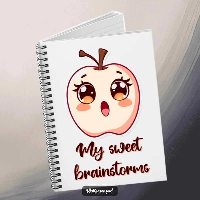 Funny Surprised Candy Apple Notebook, a cute character with wide, excited eyes, perfect for jotting down bright ideas.
