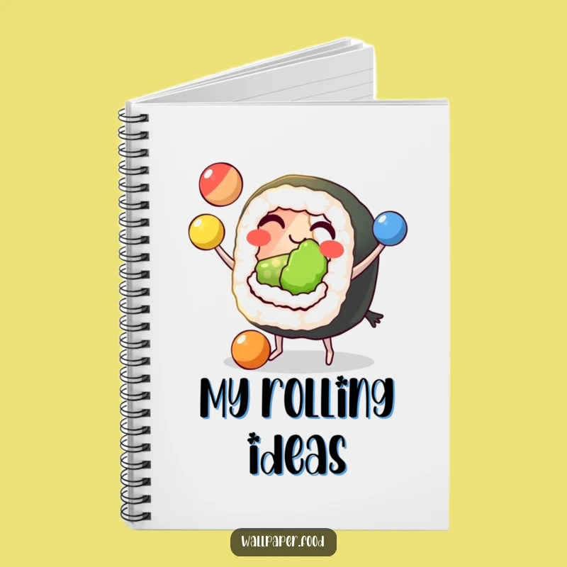Funny Sushi Juggling Notebook: Jot Down Talents with This Grinning Character