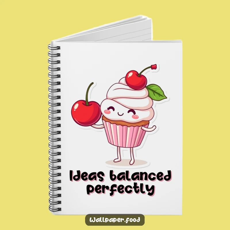 Funny Cupcake Cherry Balance Notebook: Jot Down Sweet Ideas, Perfect Funny Gift