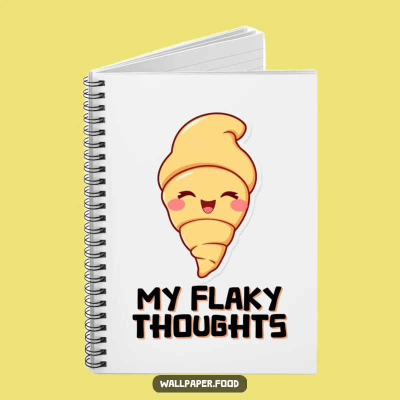 Funny Croissant Wink Notebook - Jot Down Ideas with This Pastry Pal