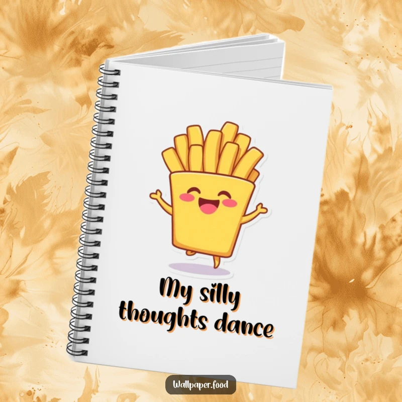 Funny Notebook: A french fry character doing a funny shimmy, ready to capture your most hilarious and creative thoughts.