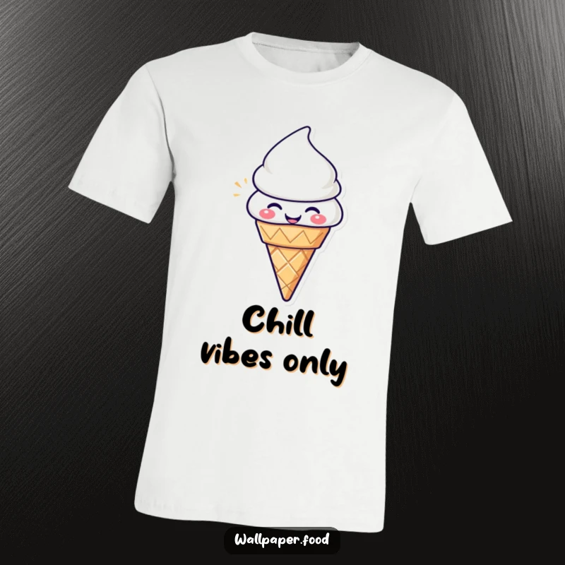 Funny Ice Cream Cone T-Shirt: Happy character radiating pure delight, a fun and cheerful design.