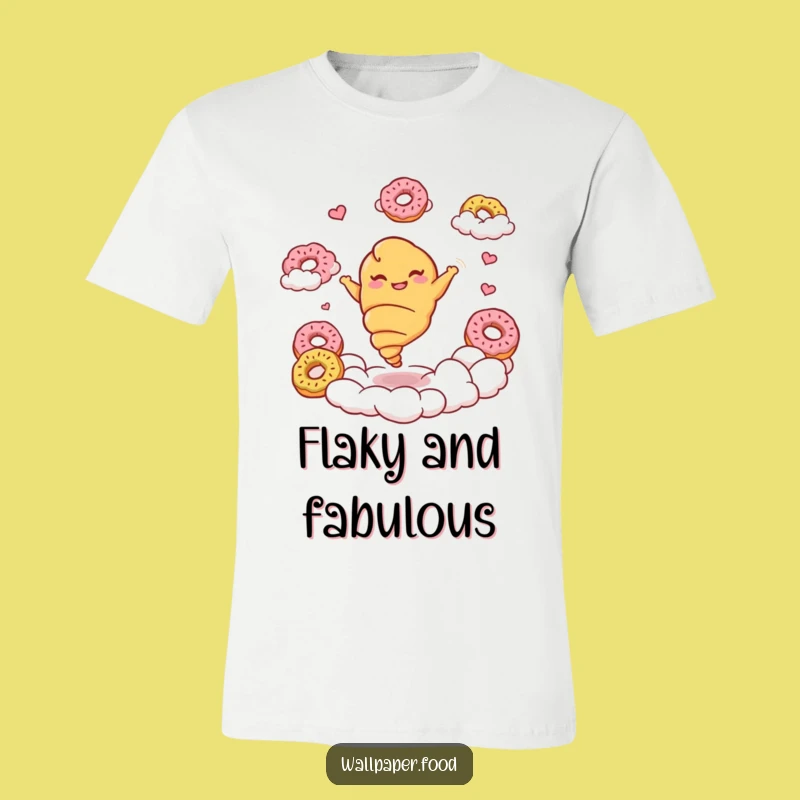 Funny Croissant Dancer T-Shirt - Giggling Pastry Character Donut Cloud Tee!
