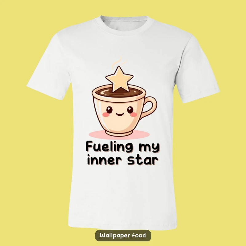 Funny Coffee Star Steam T-Shirt: Wear Your Morning Magic, Perfect Funny Gift