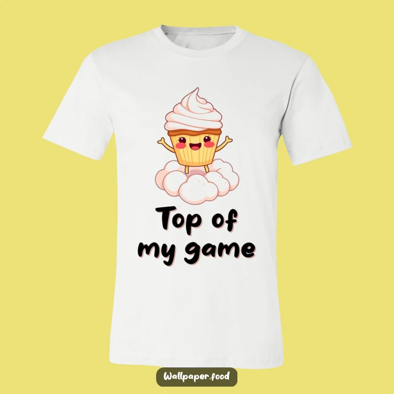 Funny Cupcake Cloud T-Shirt - Cheerful Treat Character Tee for Sweet Days