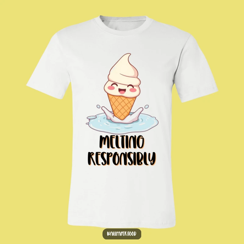 Funny Ice Cream Cone Puddle Splash T-Shirt: Wearable Fun for Sweet Moments