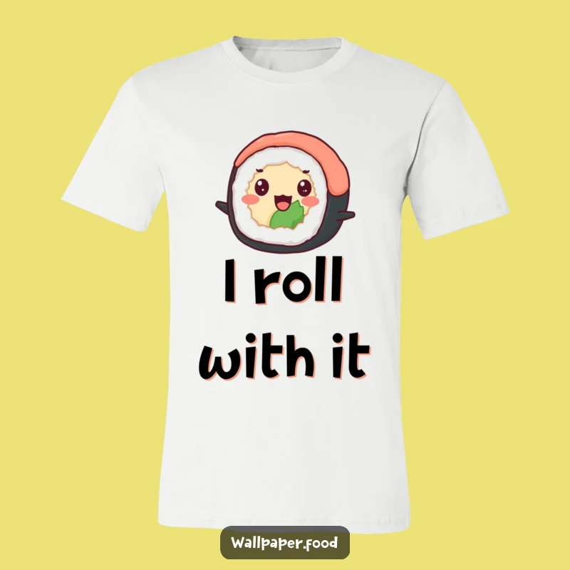 Funny Sushi Bounce T-Shirt - Comical Japanese Tee for Joyful Style!
