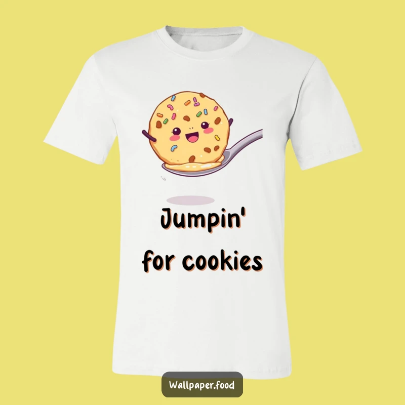 Funny Cookie Jump T-Shirt - Comical Baking Wear for Sweet Style!