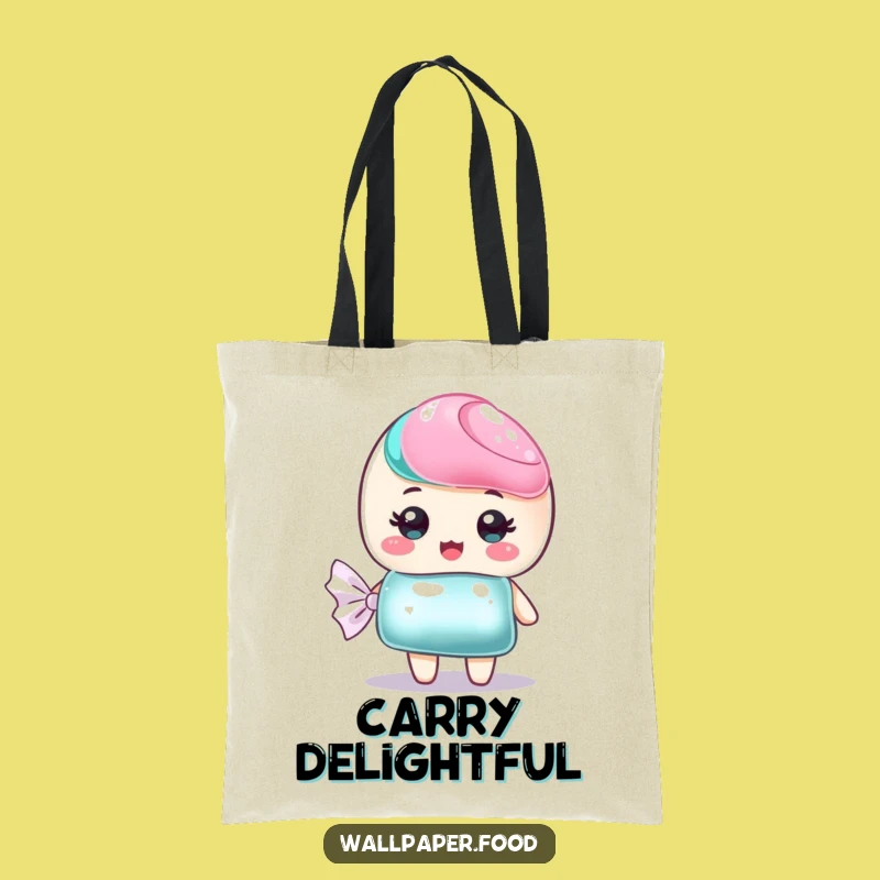 Funny Candy Wrapper Tote Bag, Carry Your Sweetness, Shimmering Style