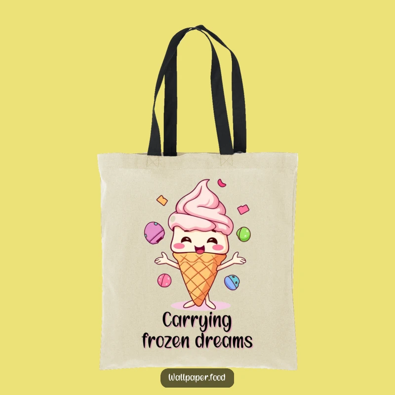 Funny Ice Cream Cone Juggling Tote Bag, Carry Your Sweetness and Smiles