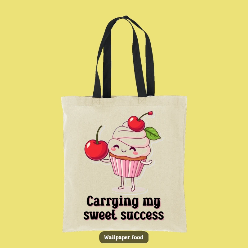 Funny Cupcake Cherry Balance Tote Bag: Carry Your Laughs in Sweet Style, Perfect Funny Gift