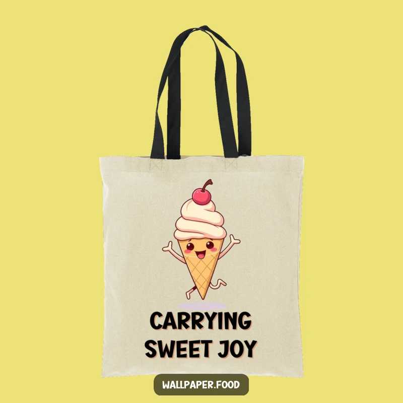 Funny Hopping Ice Cream Tote Bag - Carry Sweetness and Bouncing Charm