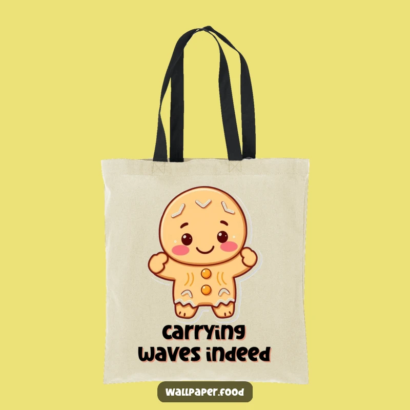 Funny Gingerbread Cookie Wave Tote Bag: Carry Your Fun Seriously!