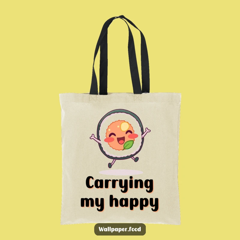 Funny Bouncing Sushi Tote Bag - Carry Joy and a Happy Leap