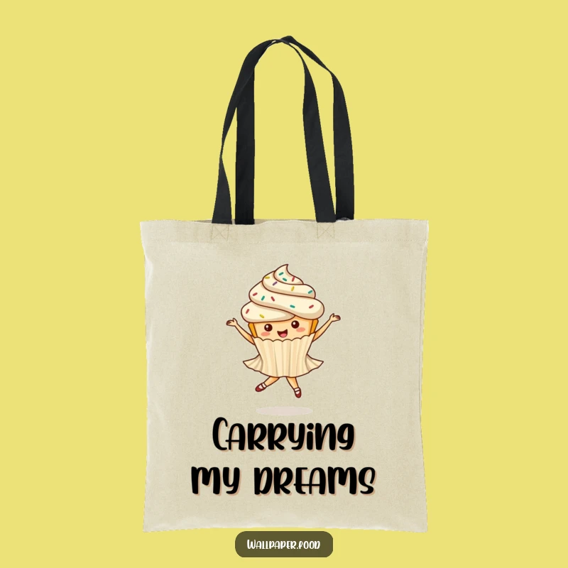 Funny Cupcake Ballet Tote Bag - Whimsical Dancer Accessory Gift!