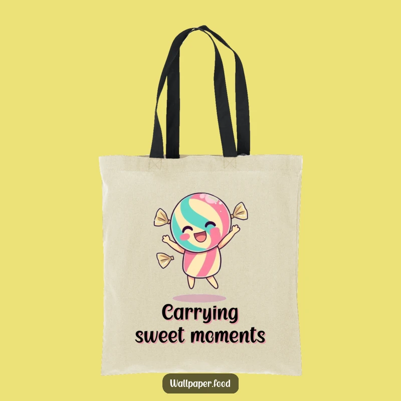 Funny Dancing Candy Wrapper Tote Bag: Carry Your Sweet Excitement