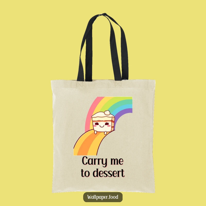 Funny Grinning Cake Rainbow Tote Bag: Carry Your Sweetest Adventures