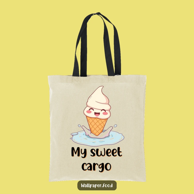 Funny Ice Cream Cone Puddle Splash Tote Bag: Carry Your Fun Everywhere