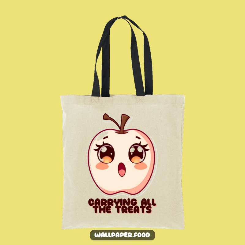 Funny Surprised Candy Apple Tote Bag, Carry Your Sweet Excitement Everywhere