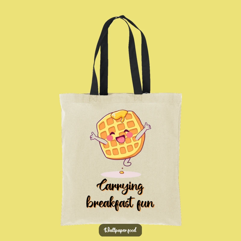 Funny Waffle Cartwheel Tote Bag: Carry Your Goods With This Hilarious Breakfast Character Bag, Unique Funny Gift!